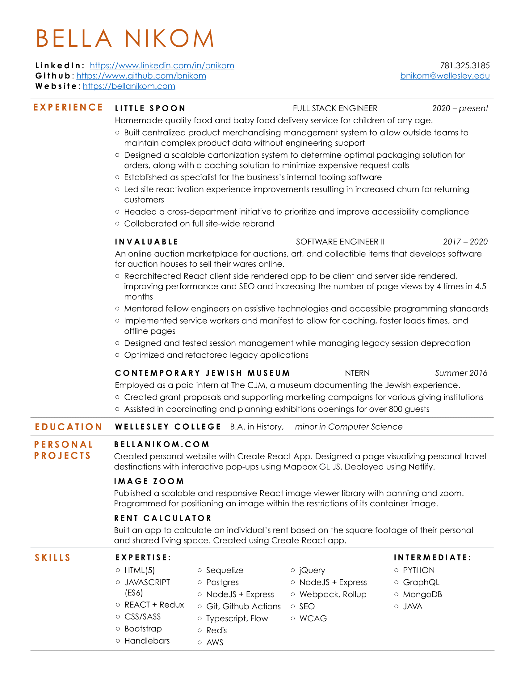 Bella Nikom's Resume