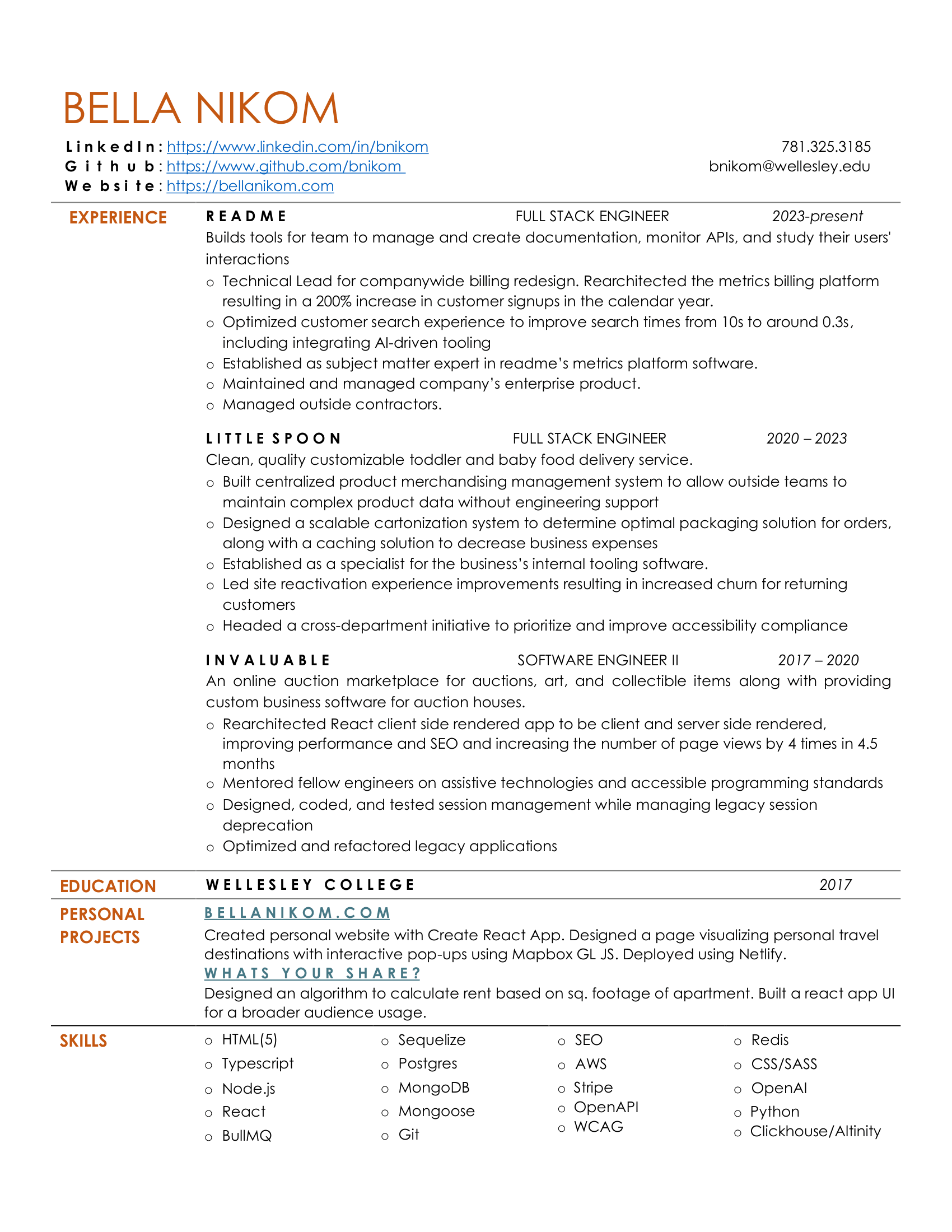Bella Nikom's Resume